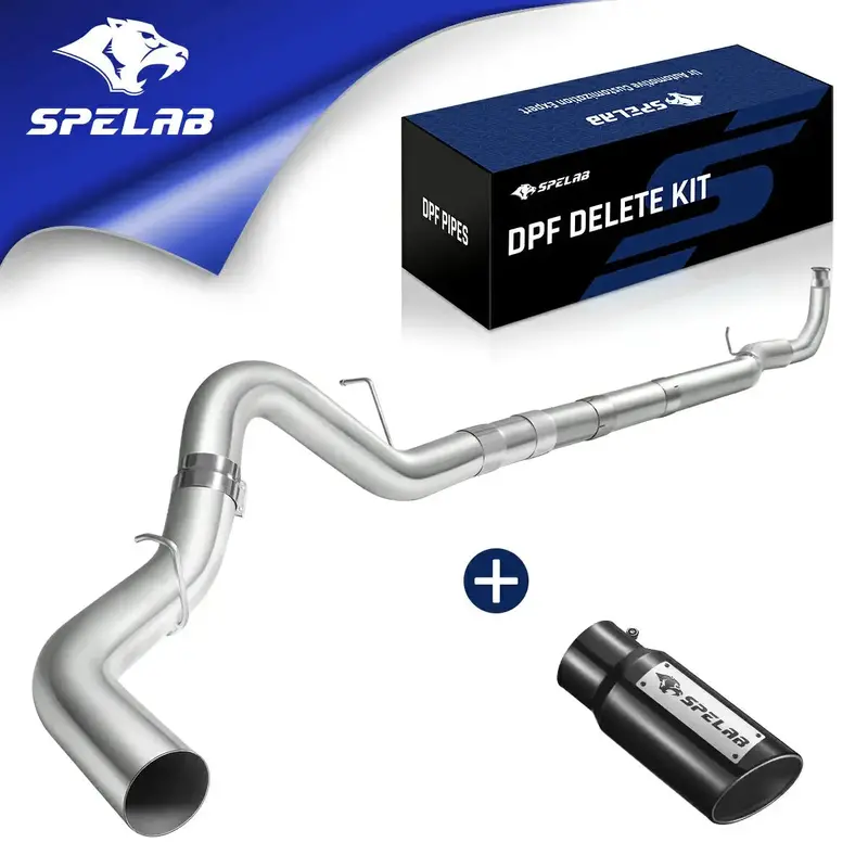 Spelab 4"/5" Downpipe-Back 2011-2015 Lml 6.6 Duramax Dpf Delete Race Pipe(Free Exhaust Tips) 2