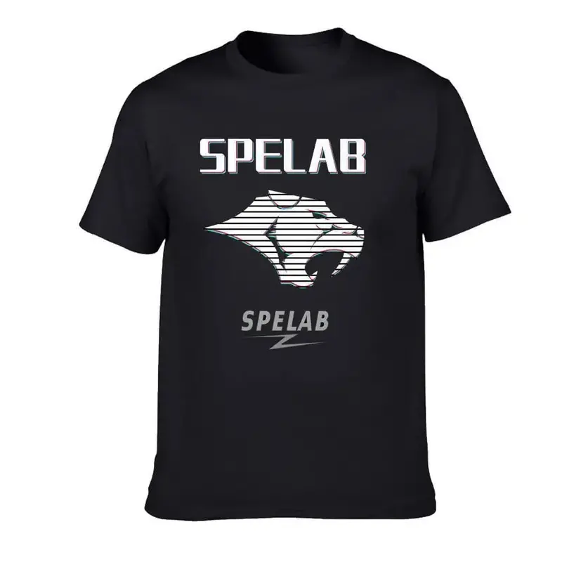Spelab Auto Parts Leopard Head Lightning Logo T Shirt - Anniversary Design Black 1