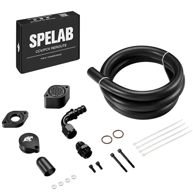 Spelab Enhanced Ccv/Pcv Reroute/Delete Engine Ventilation Kit For 11-25 Ford 6.7L Powerstroke 10