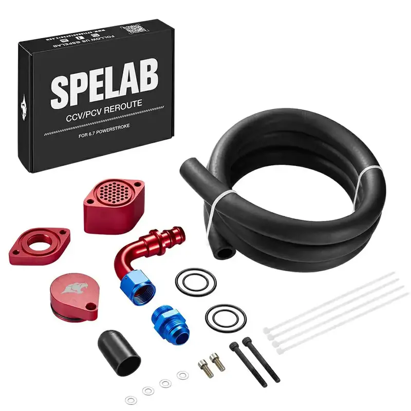 Spelab Enhanced Ccv/Pcv Reroute/Delete Engine Ventilation Kit For 11-25 Ford 6.7L Powerstroke 5