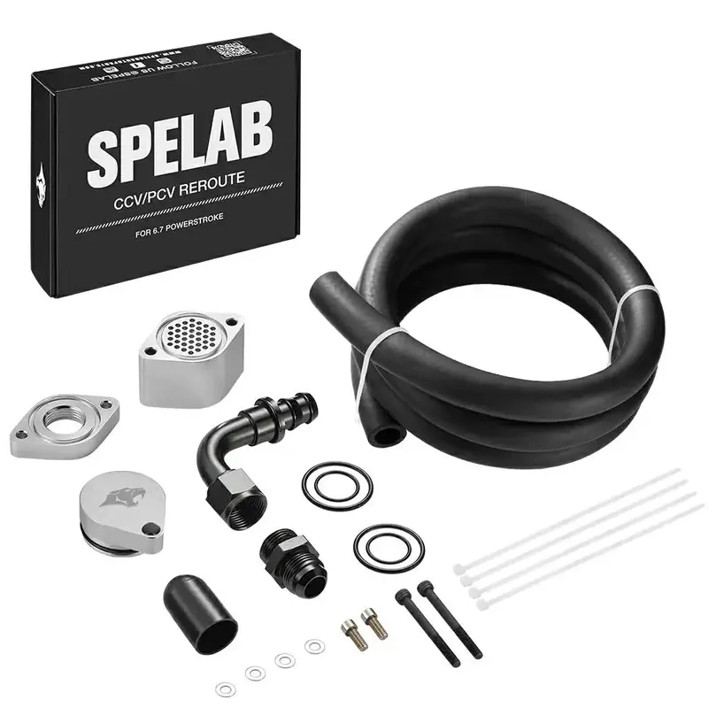 Spelab Enhanced Ccv/Pcv Reroute/Delete Engine Ventilation Kit For 11-25 Ford 6.7L Powerstroke 6