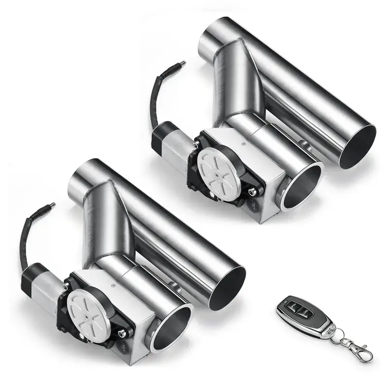Spelab One-Piece 2.0/2.5/3.0 Inch Dual Electric Exhaust Cutout Remote Kit With One Controller 1