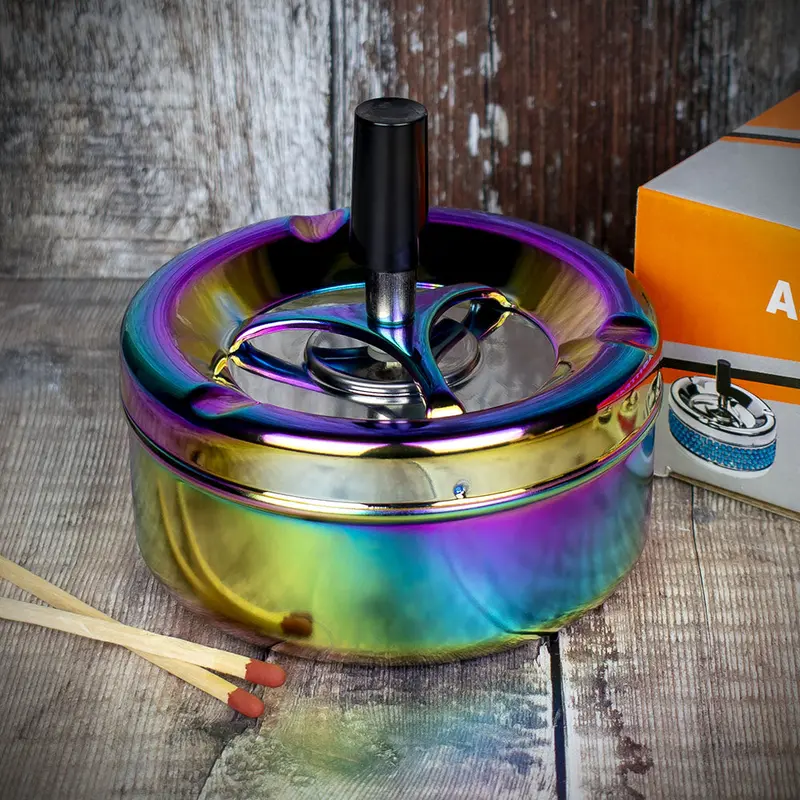 Spinner Ashtray - Rainbow/Chrome - 11Cm 1