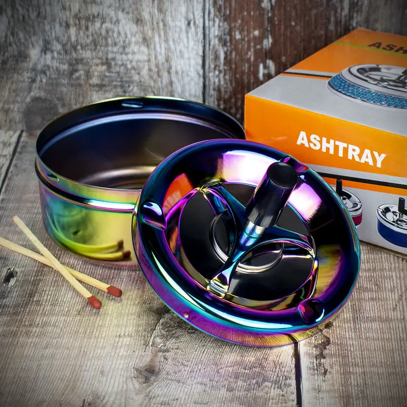 Spinner Ashtray - Rainbow/Chrome - 11Cm 2