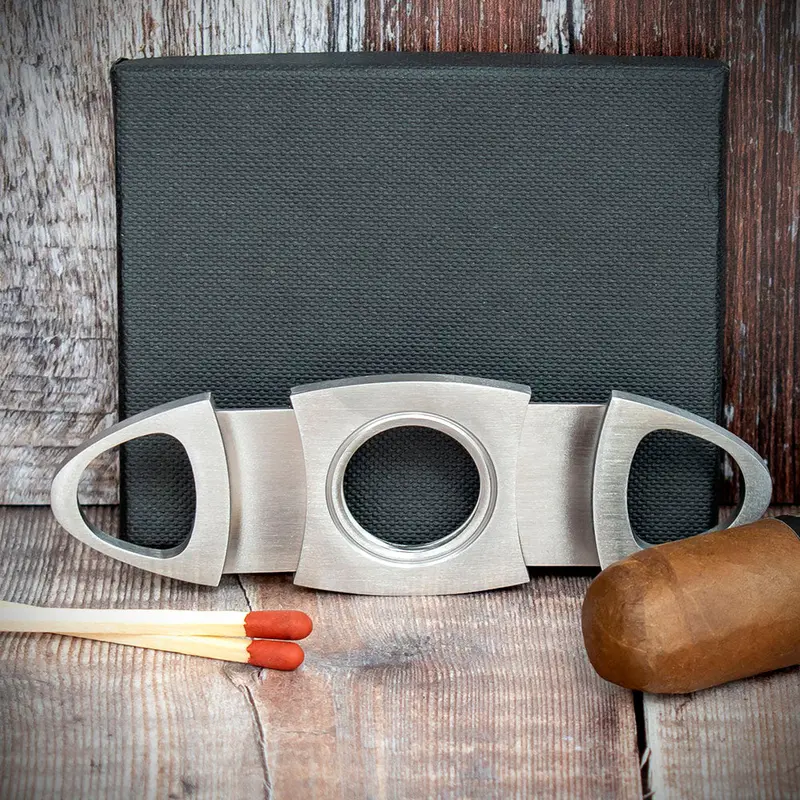 Stainless Steel Double Blade Guillotine Cigar Cutter 2