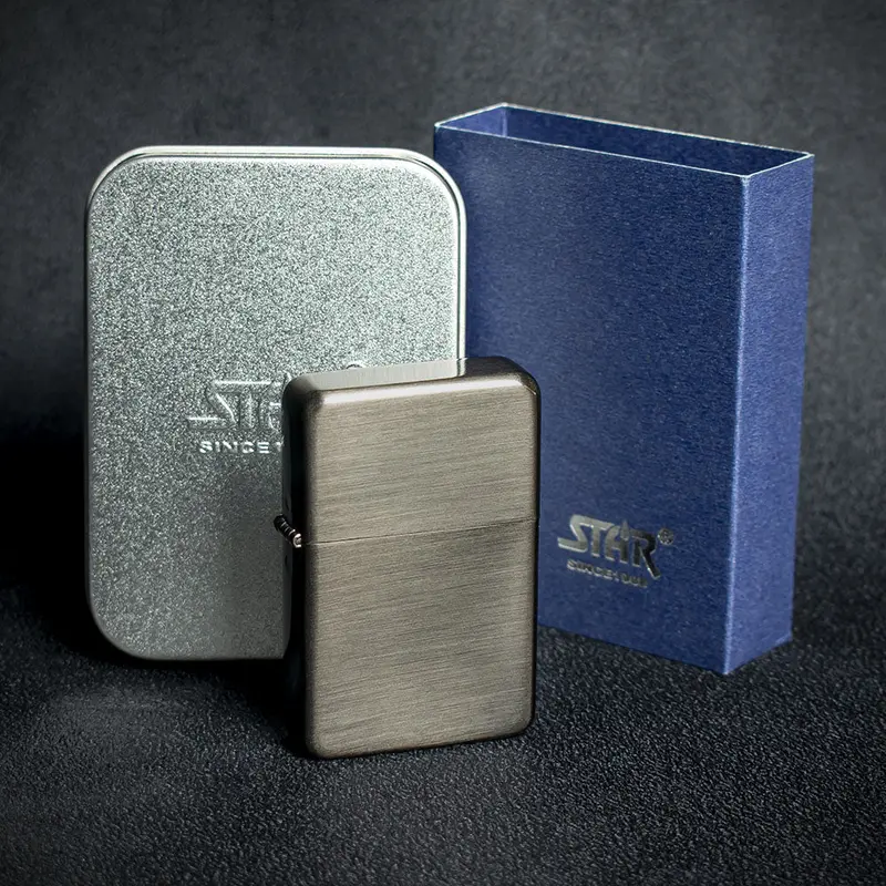 Star Petrol Lighter - Black Nickel 1