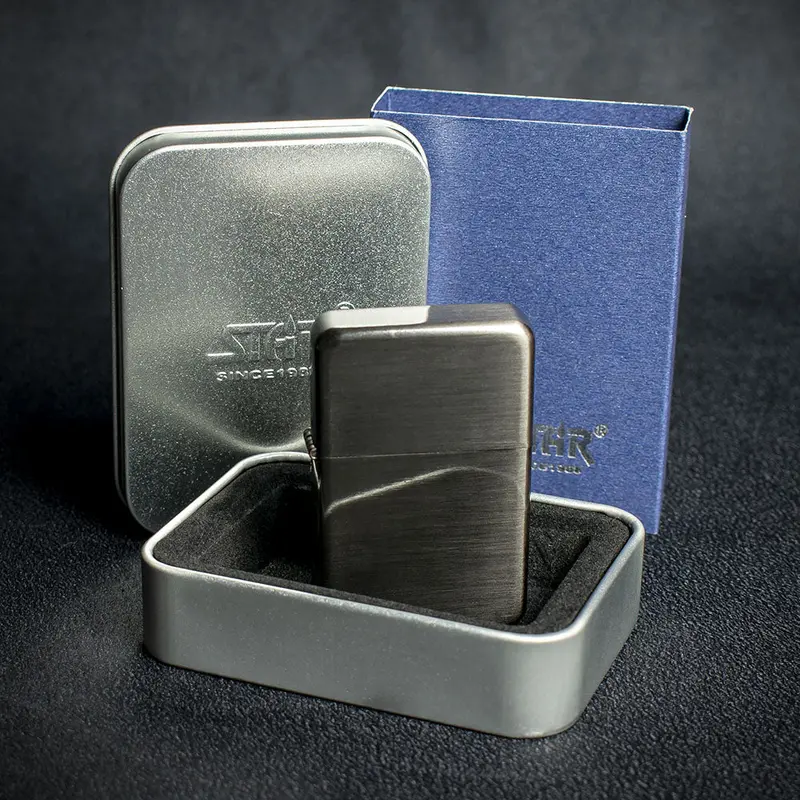 Star Petrol Lighter - Black Nickel 2