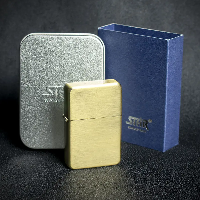 Star Petrol Lighter - Brass Sunshine 1