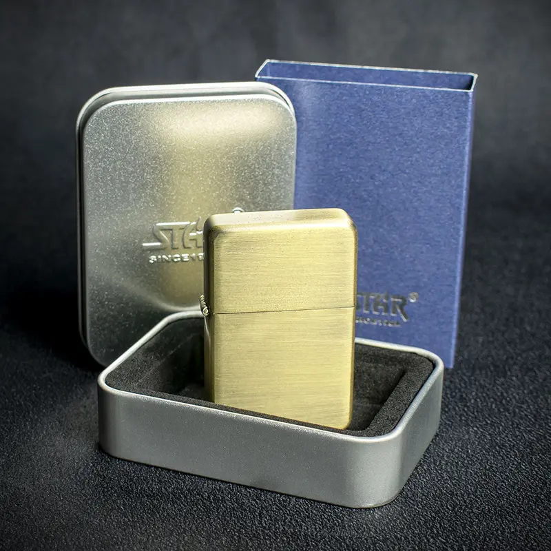 Star Petrol Lighter - Brass Sunshine 2