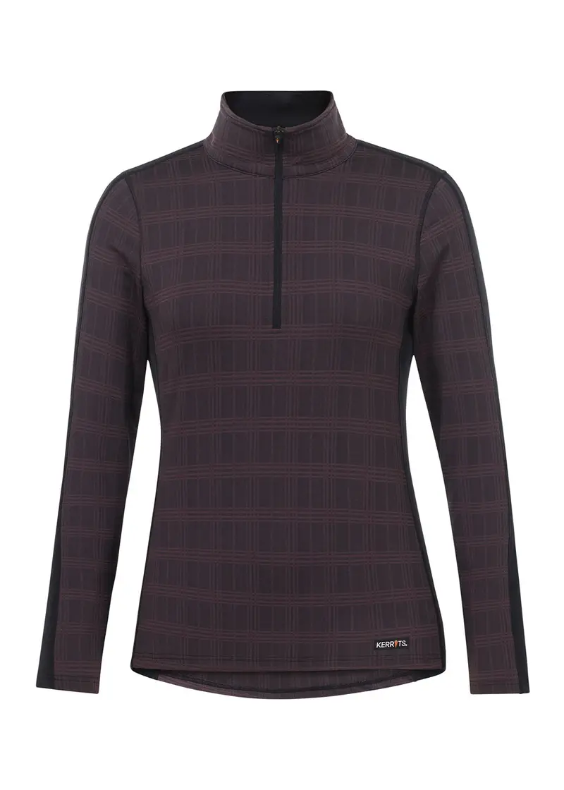 Stretch Plaid Quarter Zip Top 12