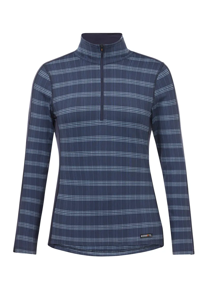 Stretch Plaid Quarter Zip Top 6