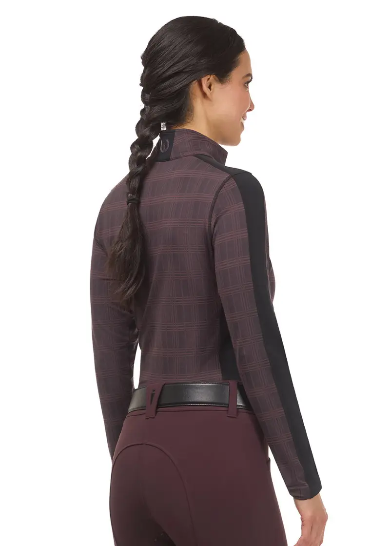 Stretch Plaid Quarter Zip Top 8