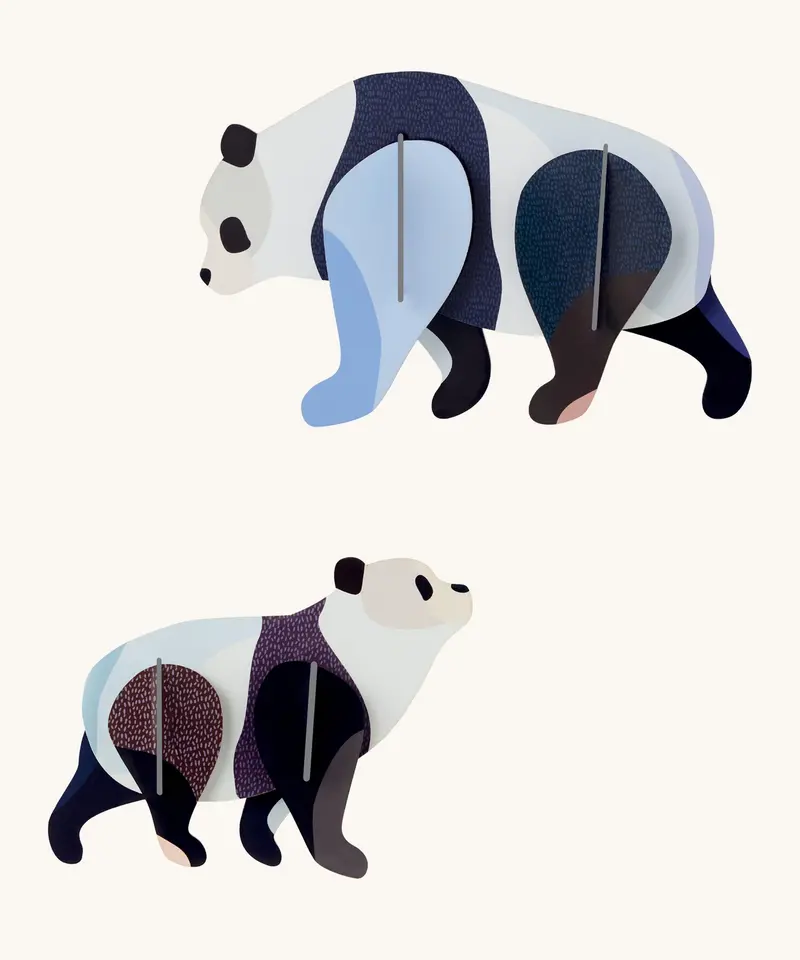 Studio Roof Cardboard Models - Panda Family 1