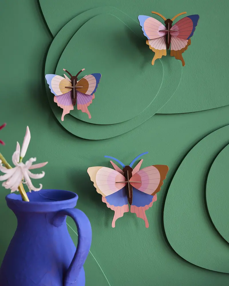 Studio Roof Gold Rim Butterflies Cardboard Model - 3 Pack 2