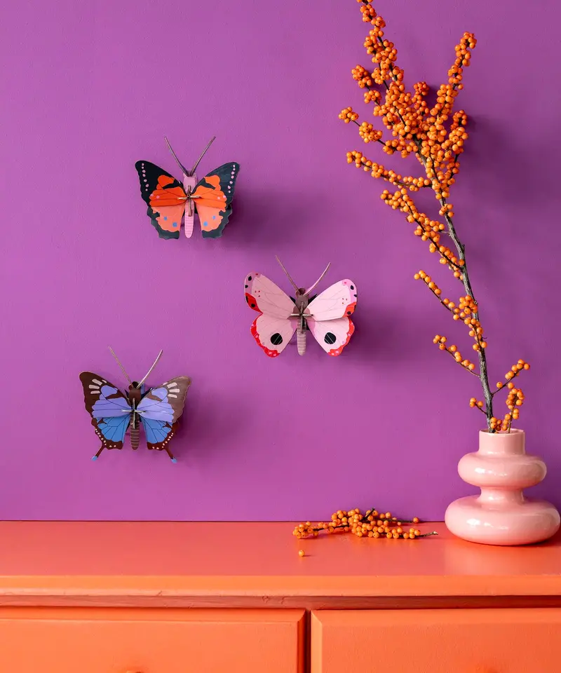 Studio Roof Large Fox Butterfly 3D Cardboard Wall Art 2
