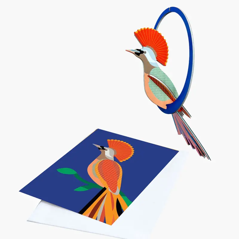 Studio Roof, Pop Out Card, Paradise Birds Swinging Crowned Obi 1