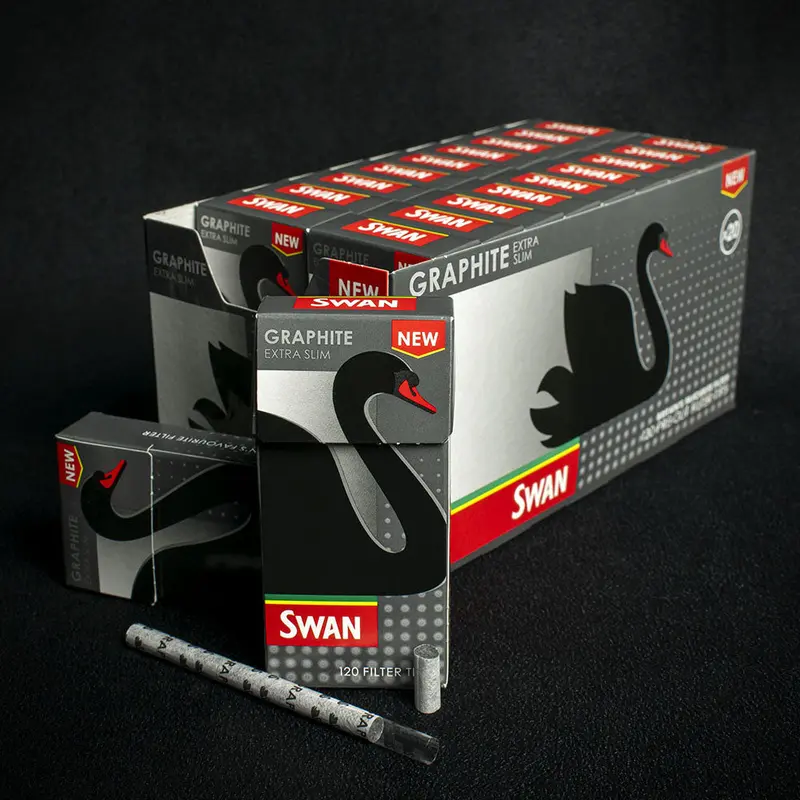 Swan Graphite Extra Slim Filter Tips - 20 X 120 Packs (2400) 1