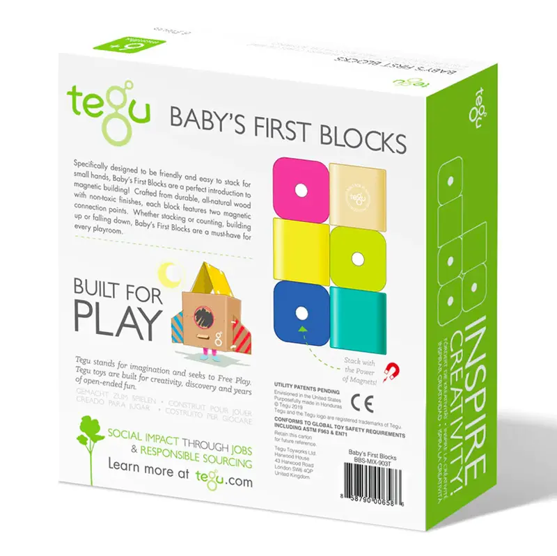 Tegu Baby's First Magnetic Blocks - 6 Piece 2