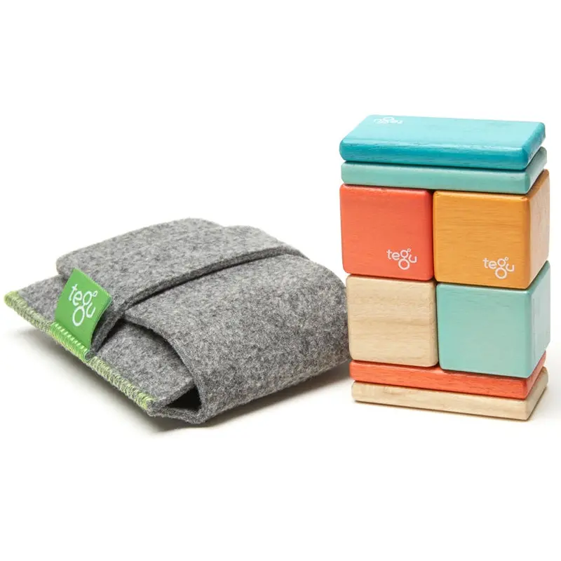 Tegu Magnetic Blocks Pocket Pouch - Sunset 8 Piece 1