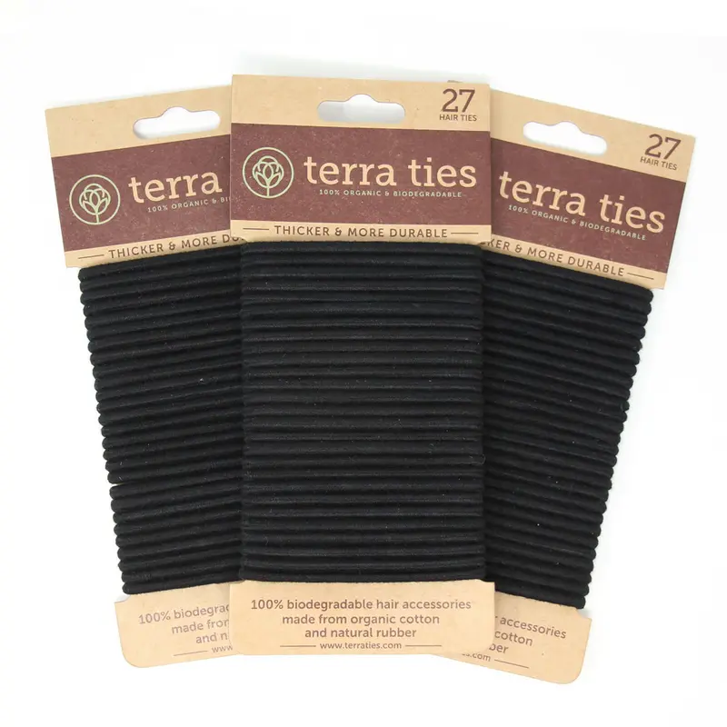 Terra Ties 27 Natural Rubber Hair Bands - Black 2