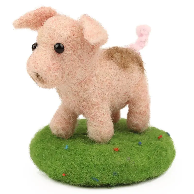 The Makerss - Amiguwoolli Pig Mini Needle Felt Kit 1