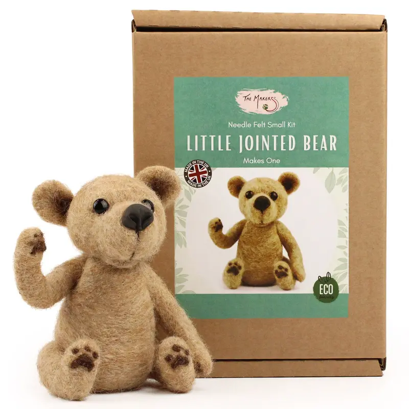 The Makerss - Little Jointed Vintage Bear Needle Felt Kit 1