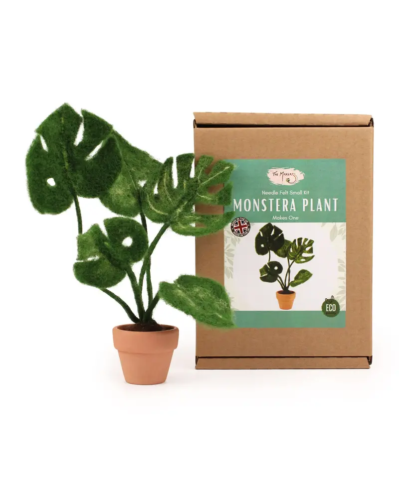 The Makerss - Monstera Plant Small Needle Felt Kit 1