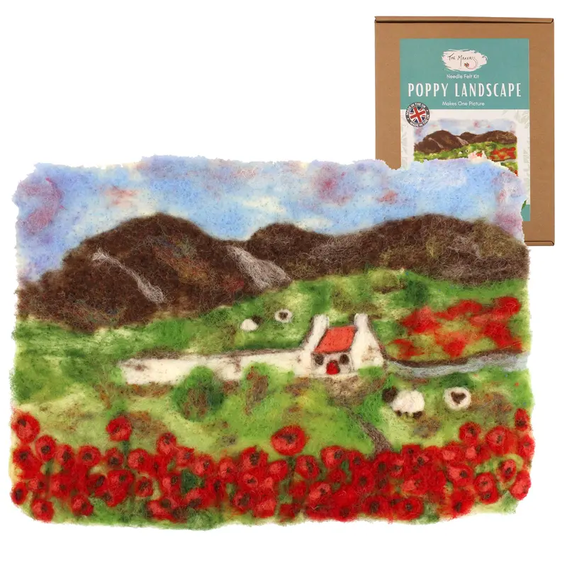 The Makerss - Poppy Landscape Needle Felt Kit 1
