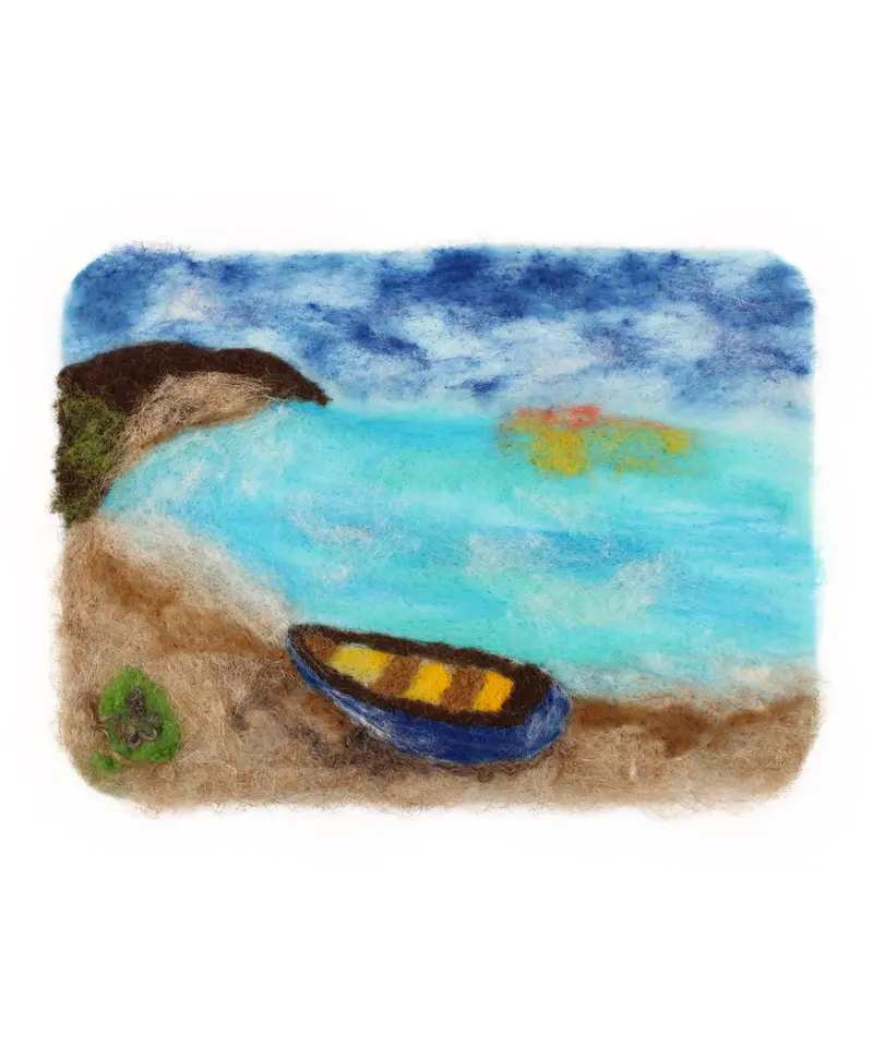 The Makerss - Seascape Picture Needle Felt Kit 1