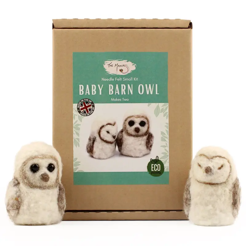 The Makerss - Small Baby Barn Owl Needle Felt Kit 1