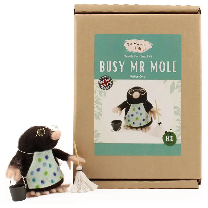 The Makerss - Small Busy Mr Mole Needle Felt Kit 1