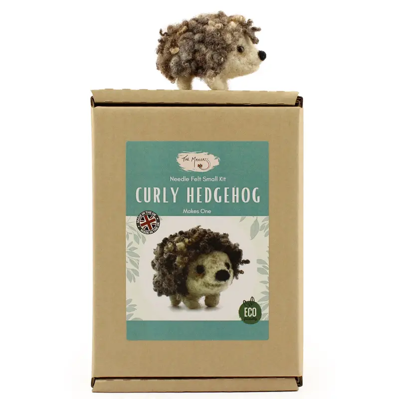 The Makerss - Small Curly Hedgehog Needle Felt Kit 1