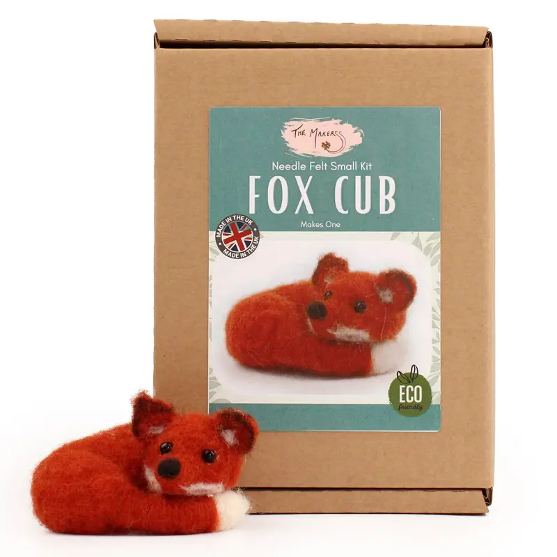The Makerss - Small Fox Cub Needle Felt Kit 1