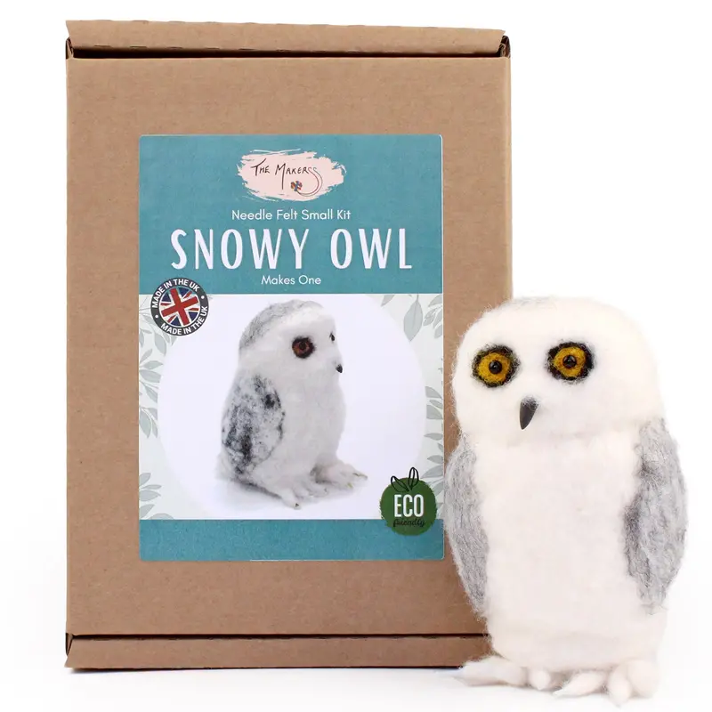 The Makerss - Small Snowy Owl Needle Felt Kit 1