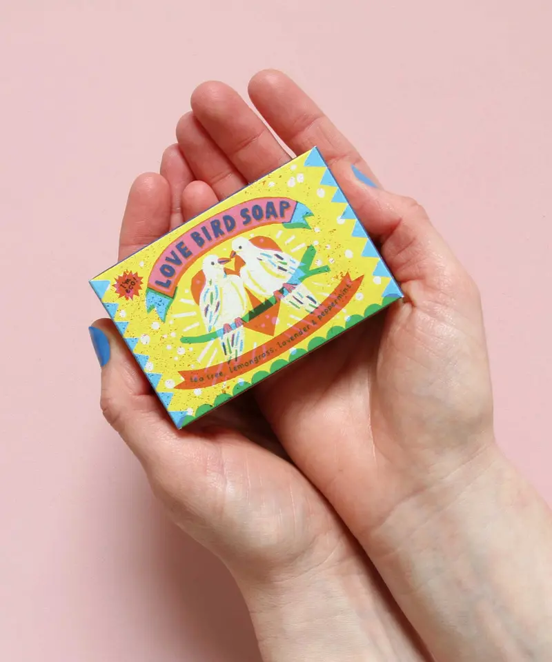 The Printed Peanut Love Bird Tea Tree Lemongrass Lavender & Peppermint Soap 1