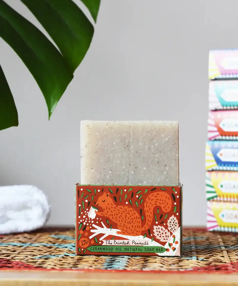 The Printed Peanut Natural Cedarwood Soap 1
