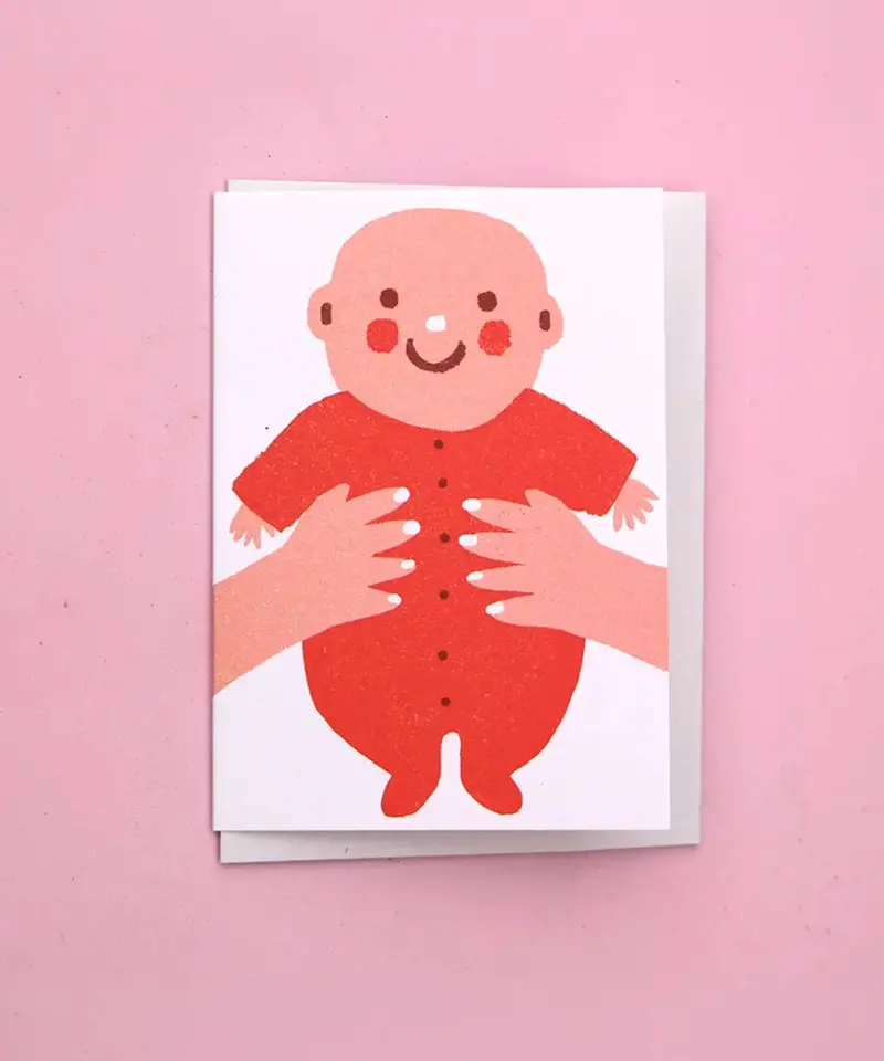 The Printed Peanut New Baby Mini Card - Red 1