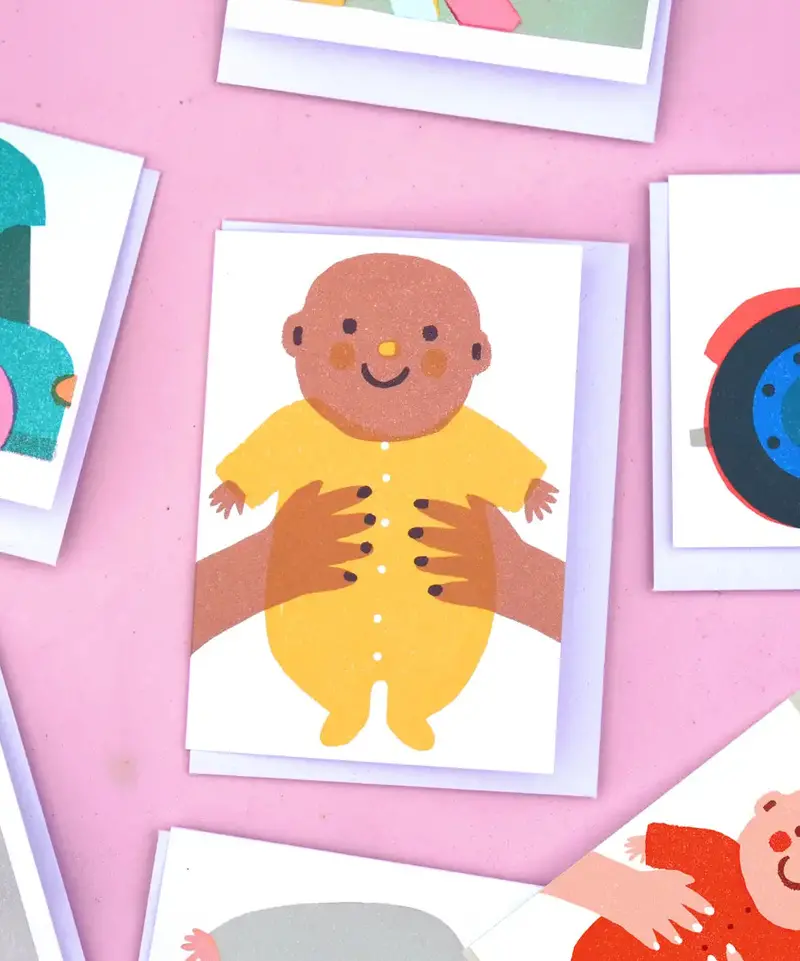 The Printed Peanut New Baby Mini Card - Yellow 1