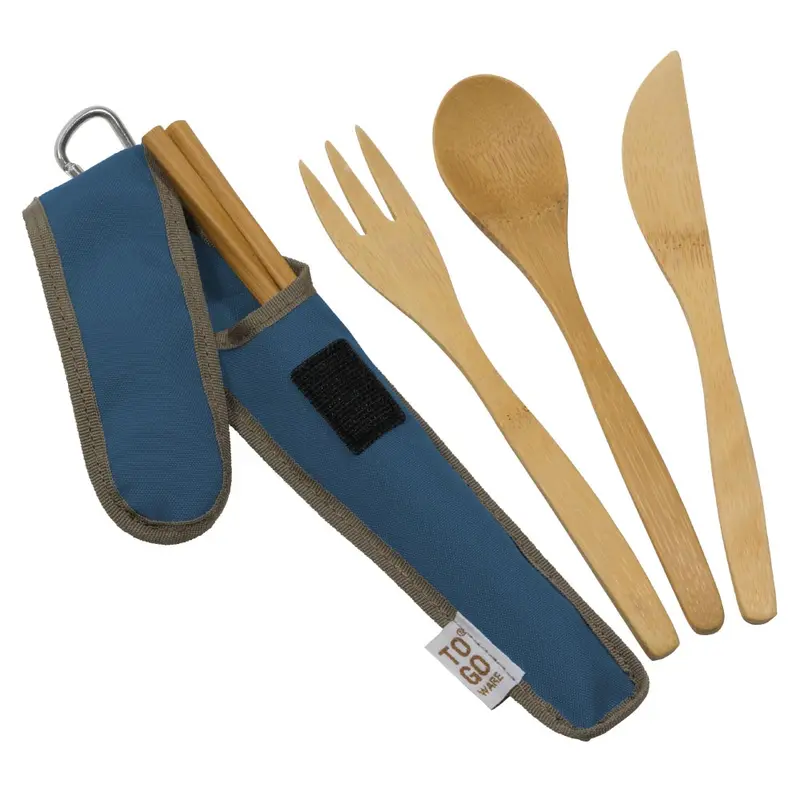 To Go Ware Indigo Bamboo Utensil Set 1