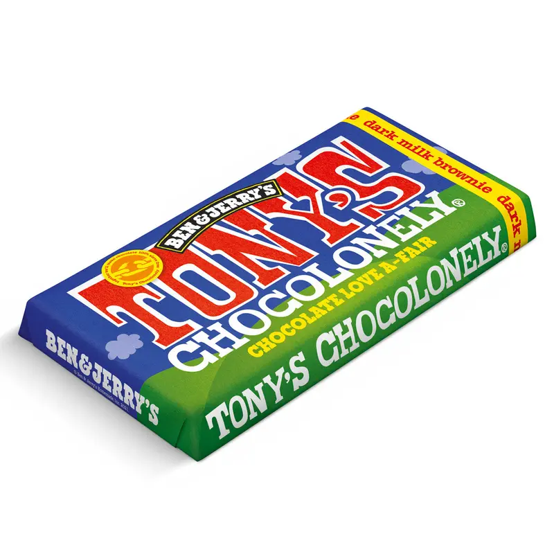 Tony's Chocolonely Ben & Jerry's Fairtrade Dark Milk Brownie Bar 180G Bb March 2026 2
