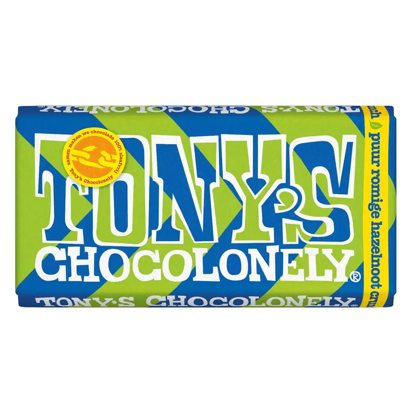 Tony's Chocolonely Dark Creamy Hazelnut Crunch Bar 180G 1