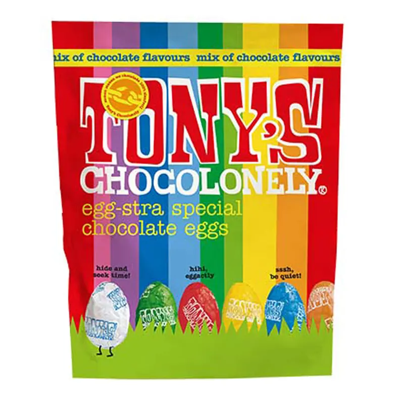 Tony's Chocolonely Egg-Stra Special Chocolate Eggs Pouch - Mixed Flavours 230G 1