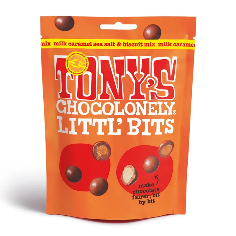 Tony's Chocolonely Littl' Bits Milk Caramel Sea Salt Biscuit - 100G 1