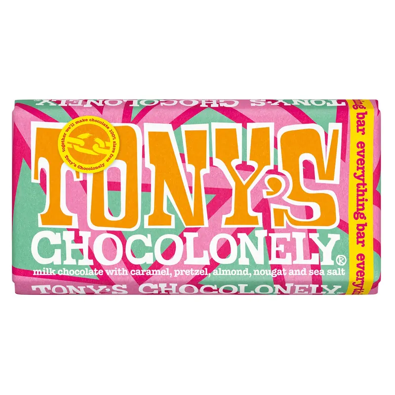 Tony's Chocolonely Milk Chocolate Everything Bar 180G Bb May 2026 1