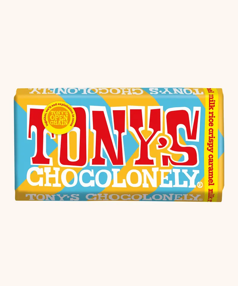 Tony's Chocolonely Milk Rice Crispy Caramel 180G Bb May 2026 1