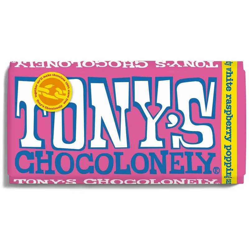 Tony's Chocolonely White Raspberry Popping Candy Chocolate 180G 1