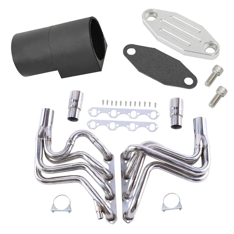 Trucktok 1987-1996 5.8L Ford V8 Long Tube Header & Egr Block Off Delete Kit W/Simulator 1