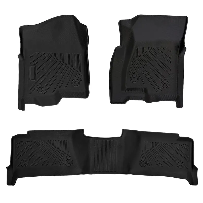 Trucktok 1999-2006 Silverado/Sierra 1500 2500 3500 Crew Cab All-Weather Tpe Floor Mats 1