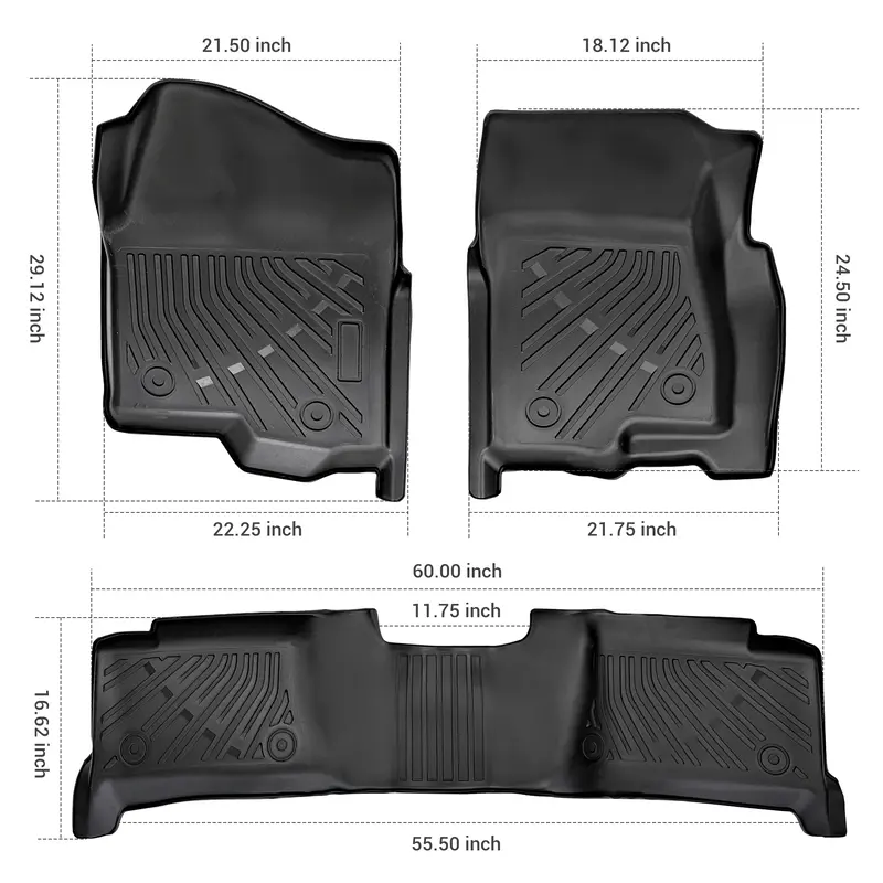Trucktok 1999-2006 Silverado/Sierra 1500 2500 3500 Crew Cab All-Weather Tpe Floor Mats 2