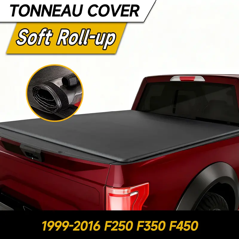 Trucktok 1999-2016 Ford F250 F350 Super Duty 8Ft Soft Roll Up Tonneau Cover Bed 2